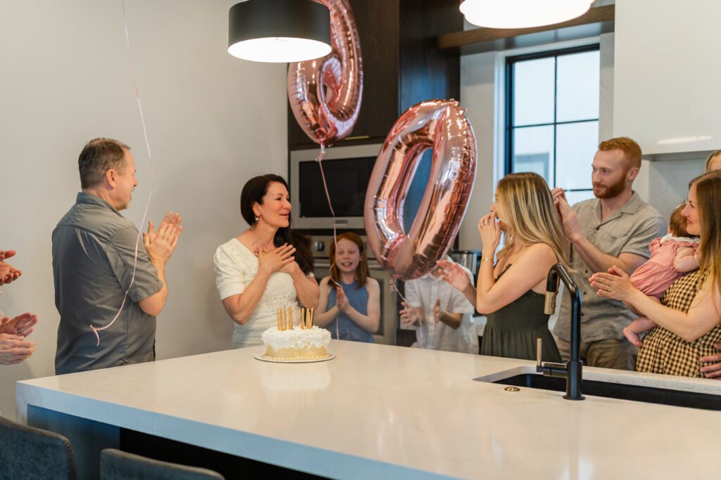 family celebrating mom's 60th birthday party extended family photos